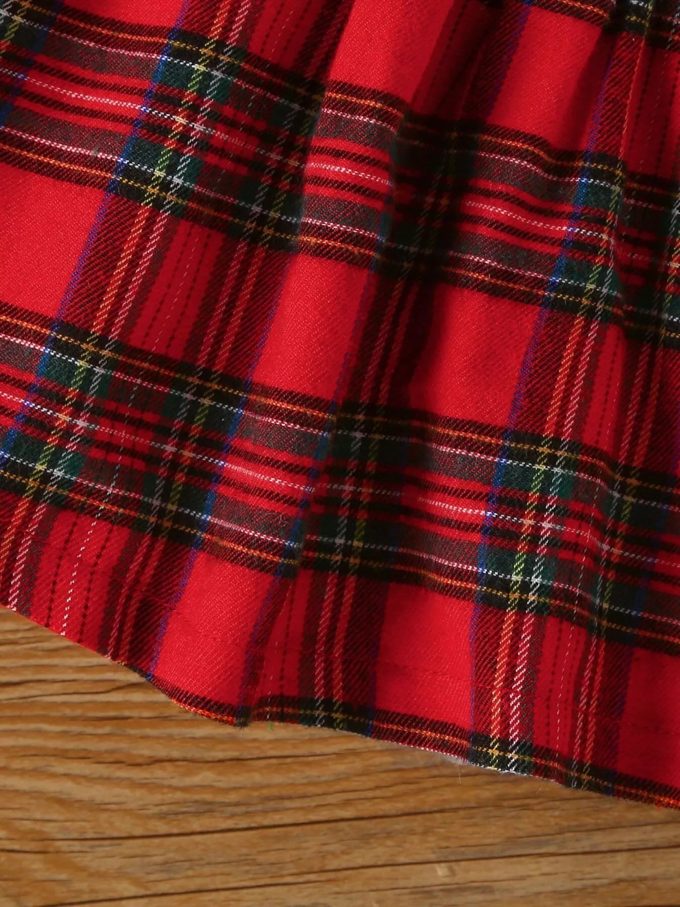 Children's First Christmas Bodysuit and Plaid Dress Outfit Set with Headband - Tiny Haven