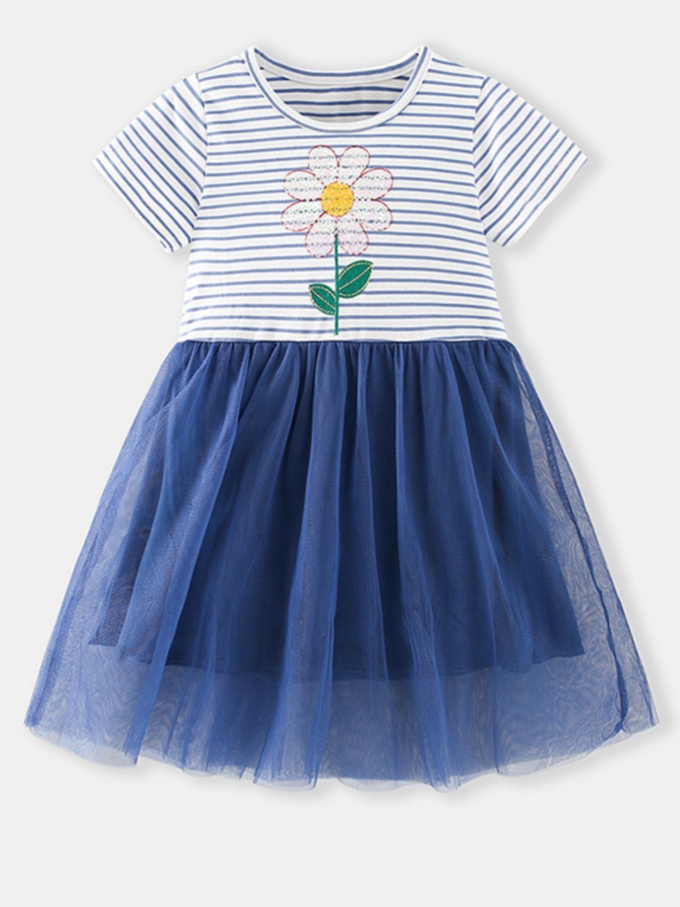 Petal Stripe Tulle Dress - Tiny Haven