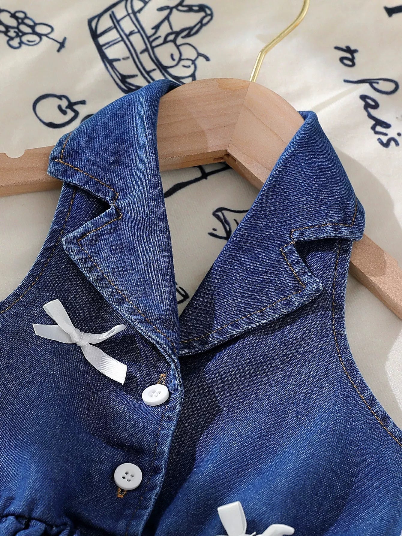 Blue Bow Denim Dress - Tiny Haven