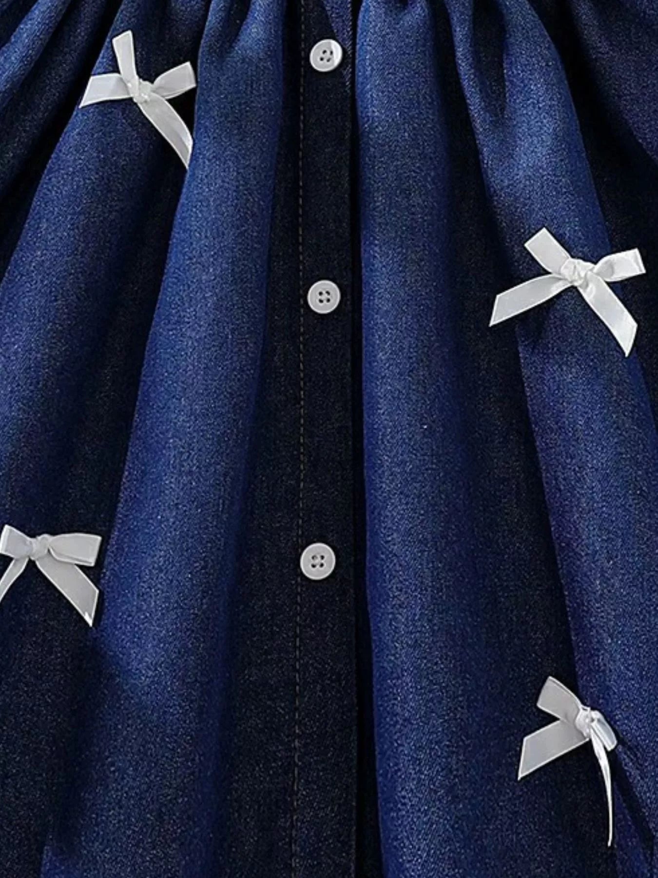 Blue Bow Denim Dress - Tiny Haven