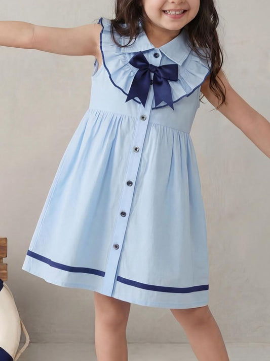 Bluebell Button-Front Cotton Dress - Tiny Haven