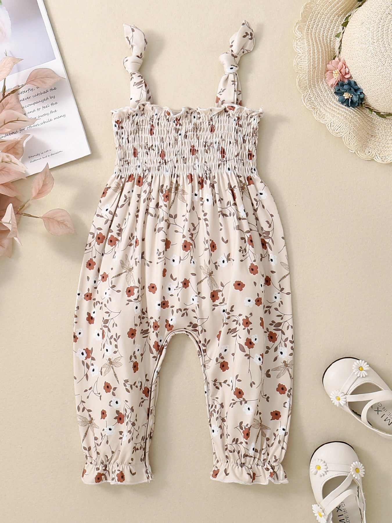Blush Garden Smocked Jumpsuit - Tiny Haven