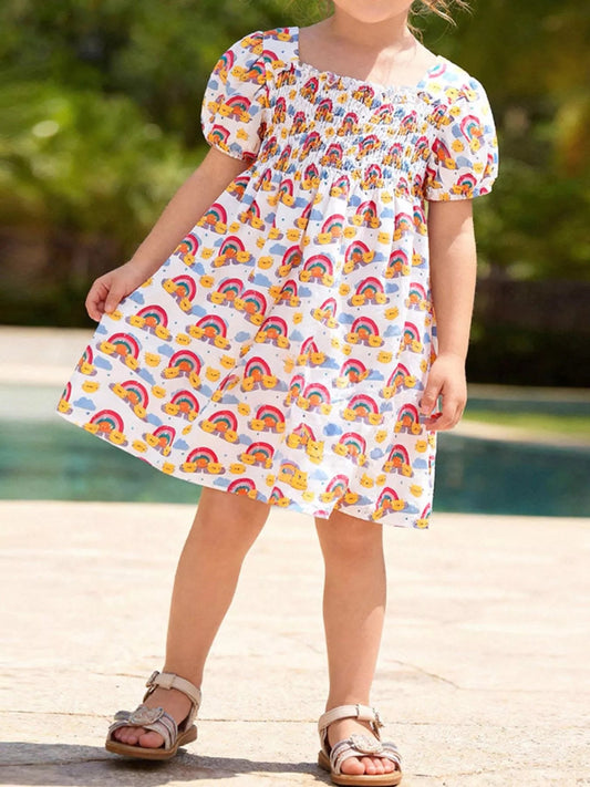 Blush Smocked Puff Sleeve Dress - Tiny Haven