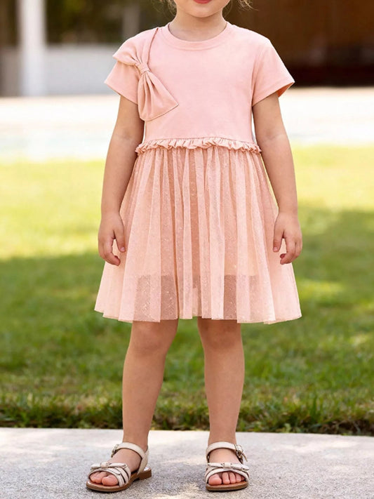 Bow Grace Short Sleeve Dress - Tiny Haven