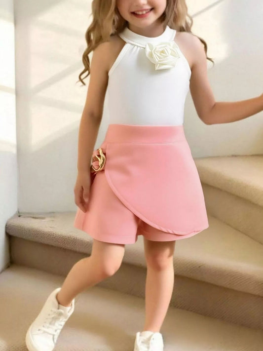 Bow Haven Sleeveless Top & Skort Set - Tiny Haven