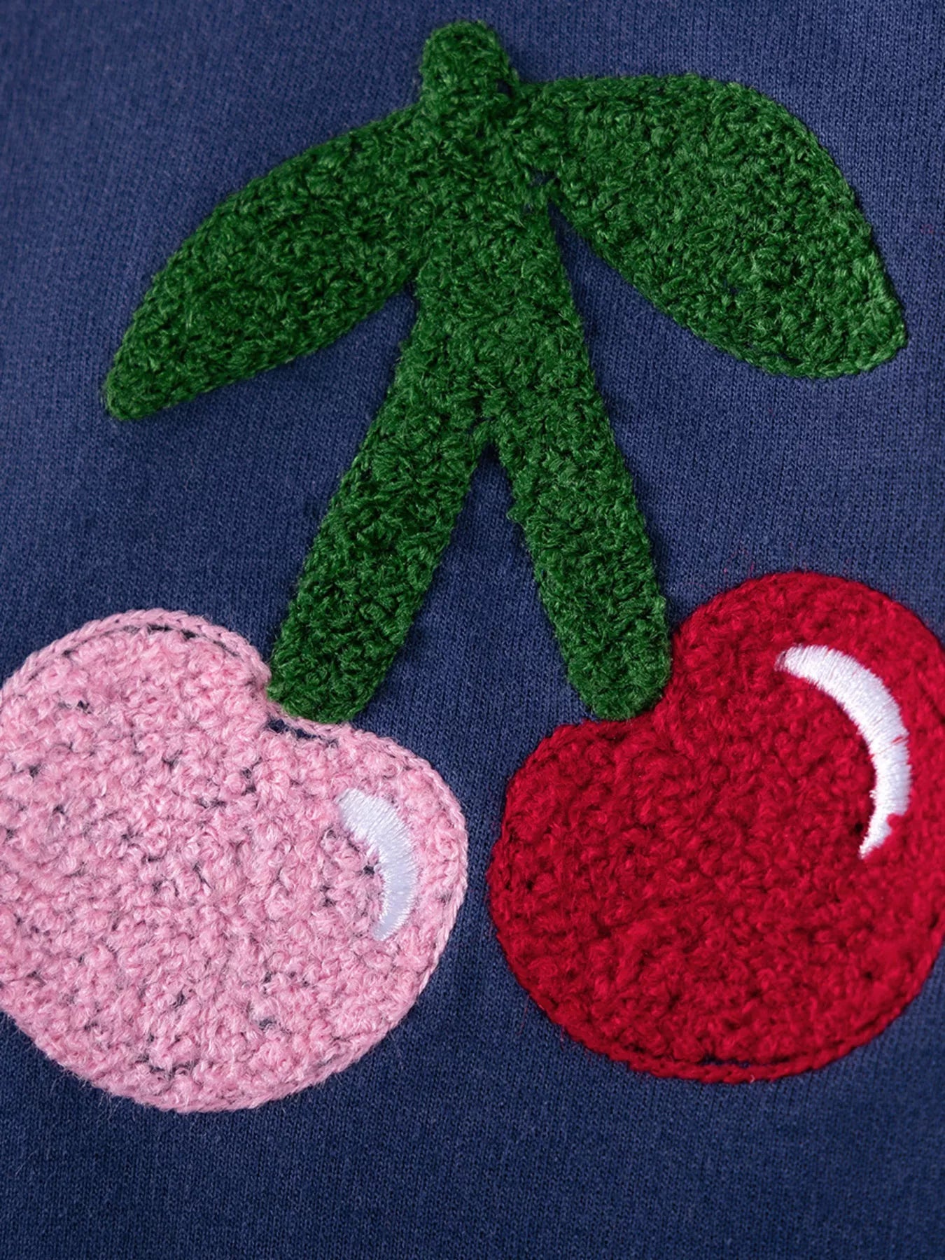 Cherry Applique Long Sleeve Dress - Tiny Haven