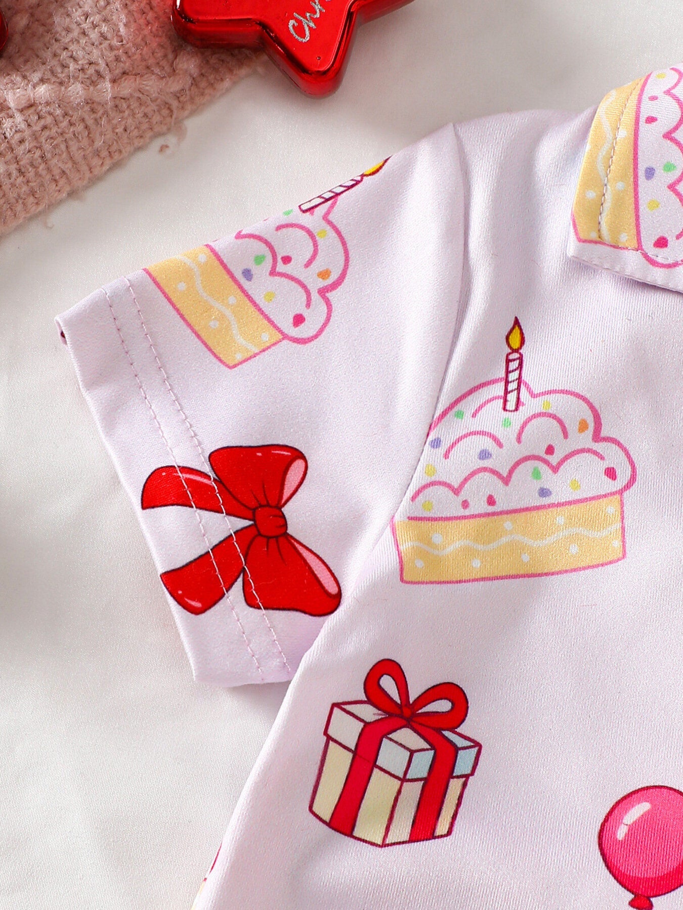 Children's Birthday Cake Print Shirt and Shorts Pajama Set - Tiny Haven