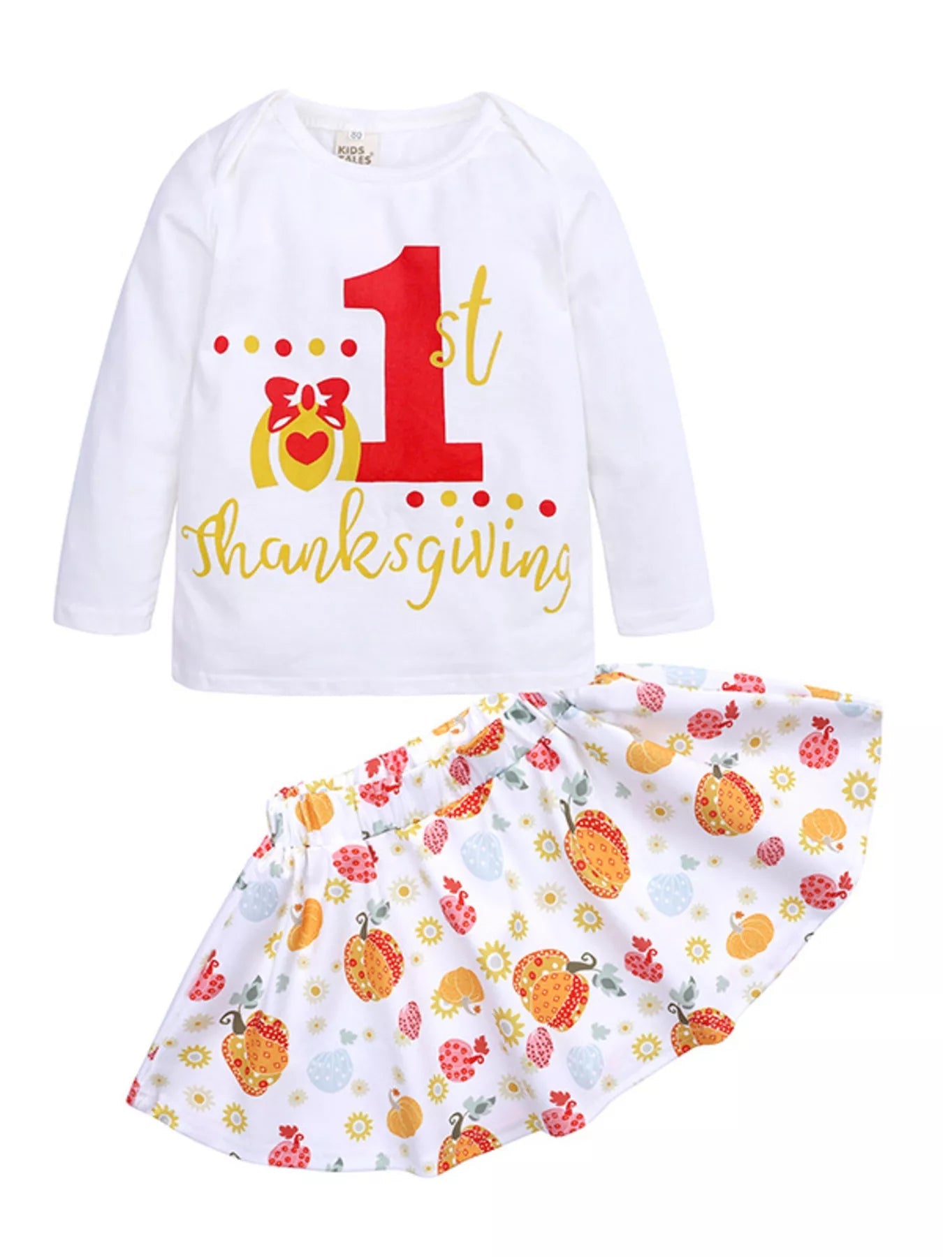 Children's First Thanksgiving Top and Skirt Outfit Set - Tiny Haven