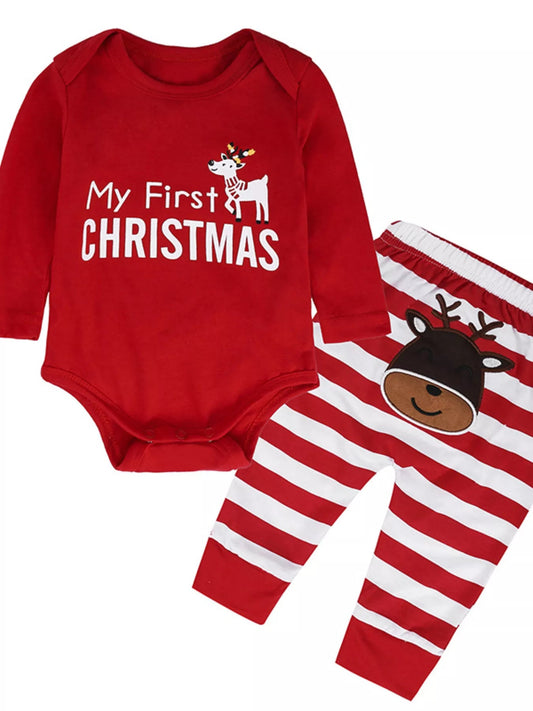 Children's My First Christmas Reindeer Baby Outfit Set - Tiny Haven