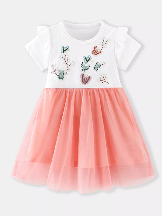 Flutter Wings Embroidered Tulle Dress - Tiny Haven