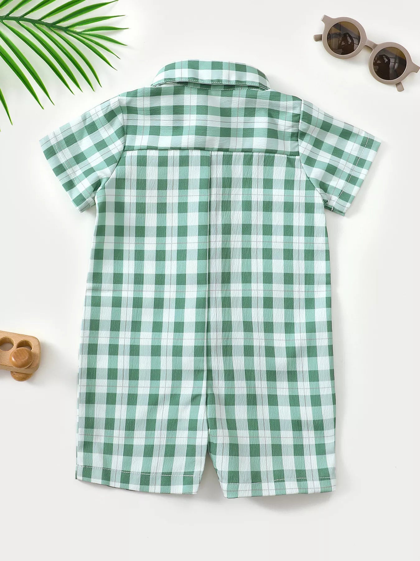 Gingham Duckling Embroidered Romper - Tiny Haven