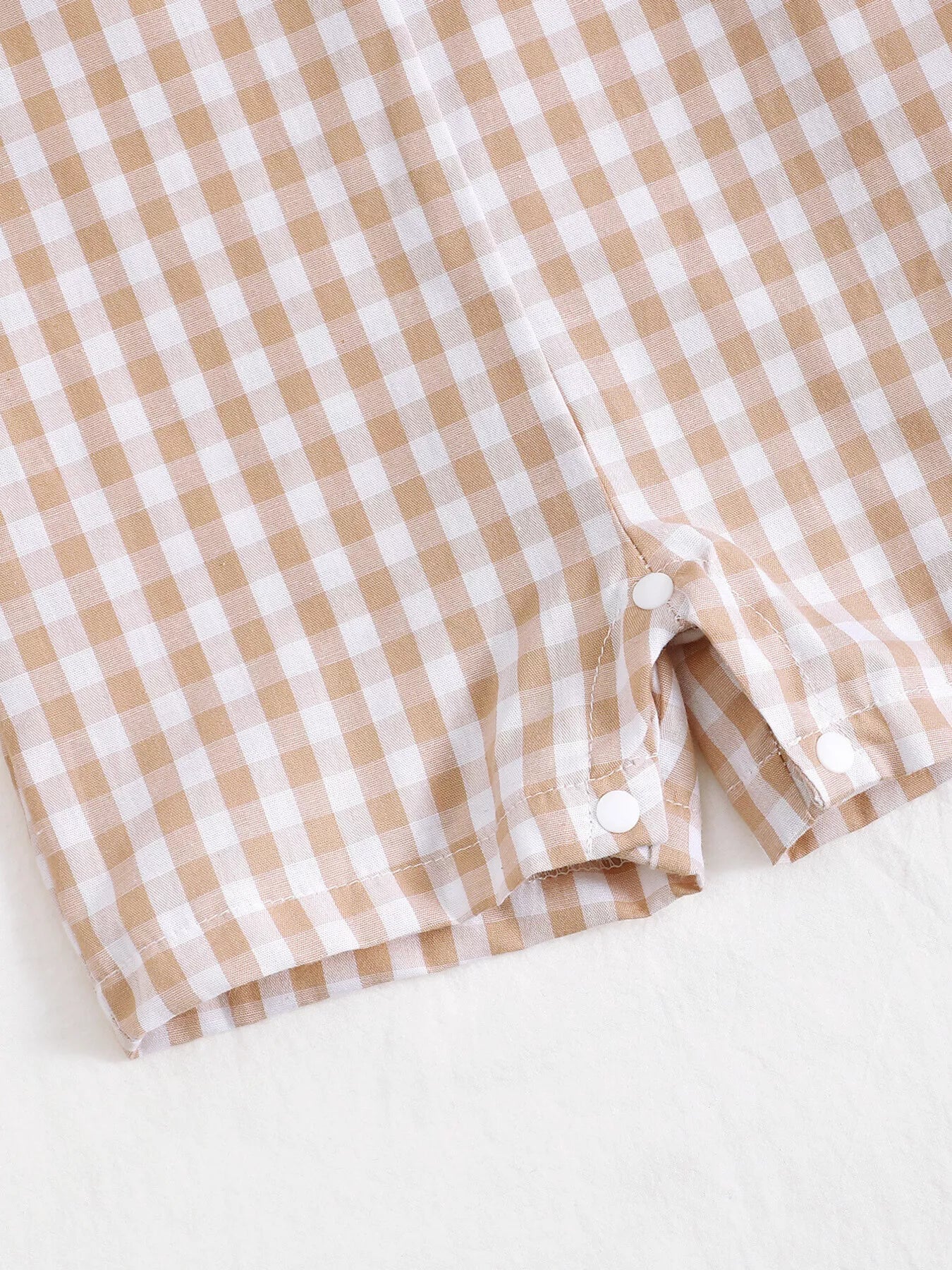 Little Plaid Embroidered Romper - Tiny Haven