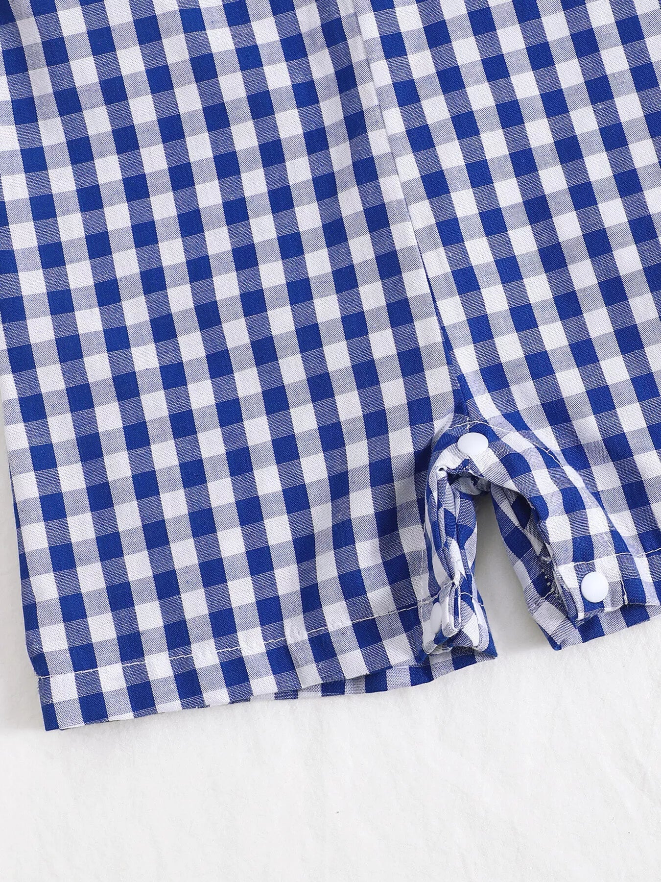 Little Plaid Embroidered Romper - Tiny Haven