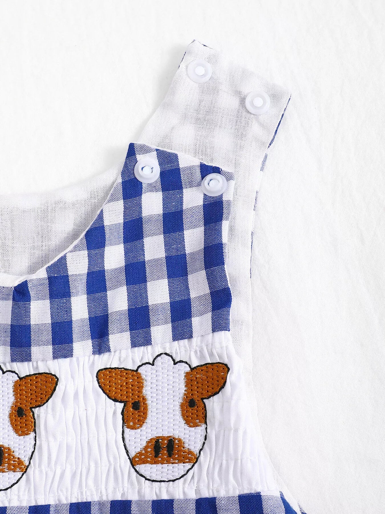 Little Plaid Embroidered Romper - Tiny Haven