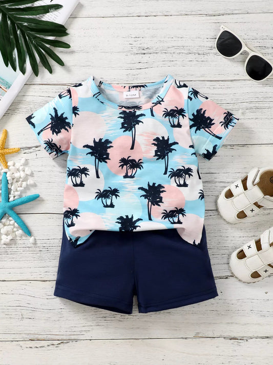 Palm Breeze Baby Outfit Set - Tiny Haven